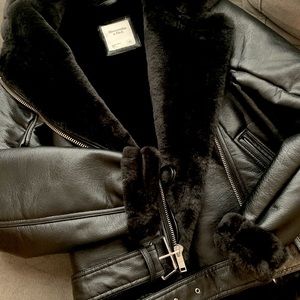 A&F vegan leather moto jacket